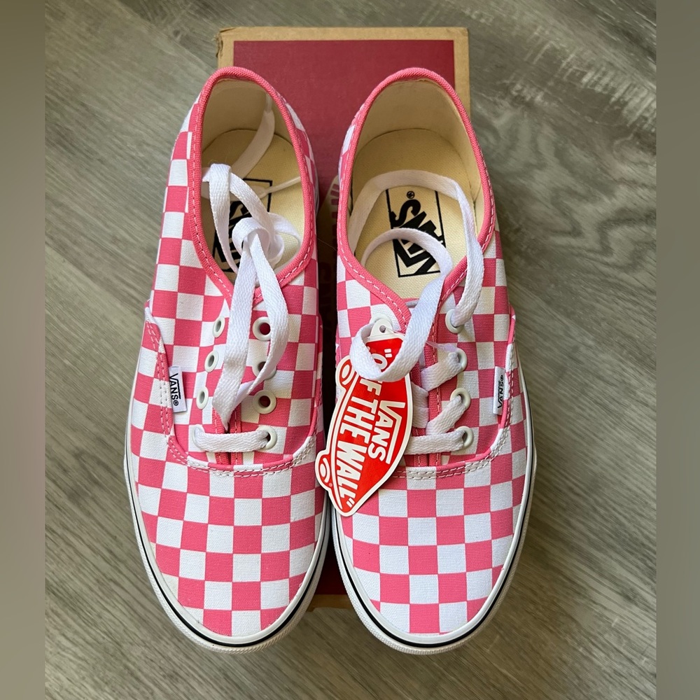 Vans Authentic Checkerboard Pink Lemonade True White Sneakers